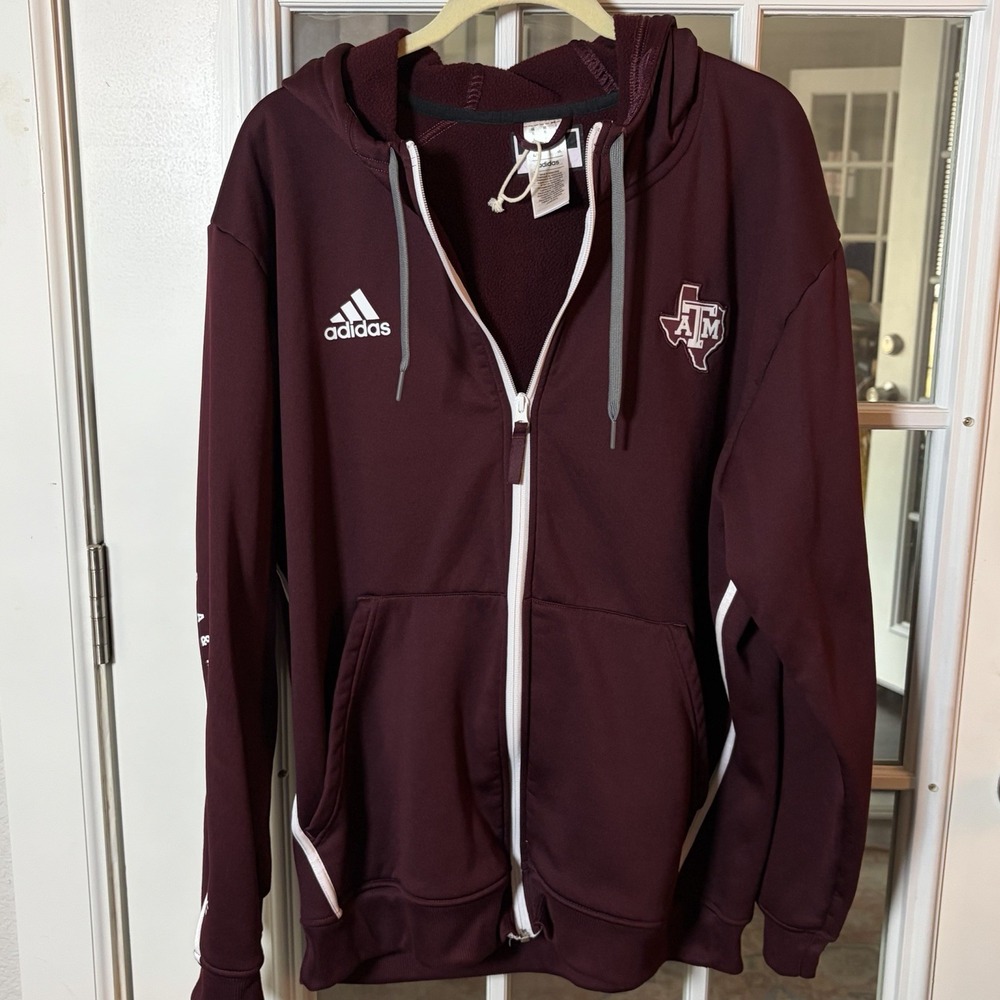 Adidas Texas A&M Aggies XL Maroon Full-Zip NCAA Sideline Team Issue Style
